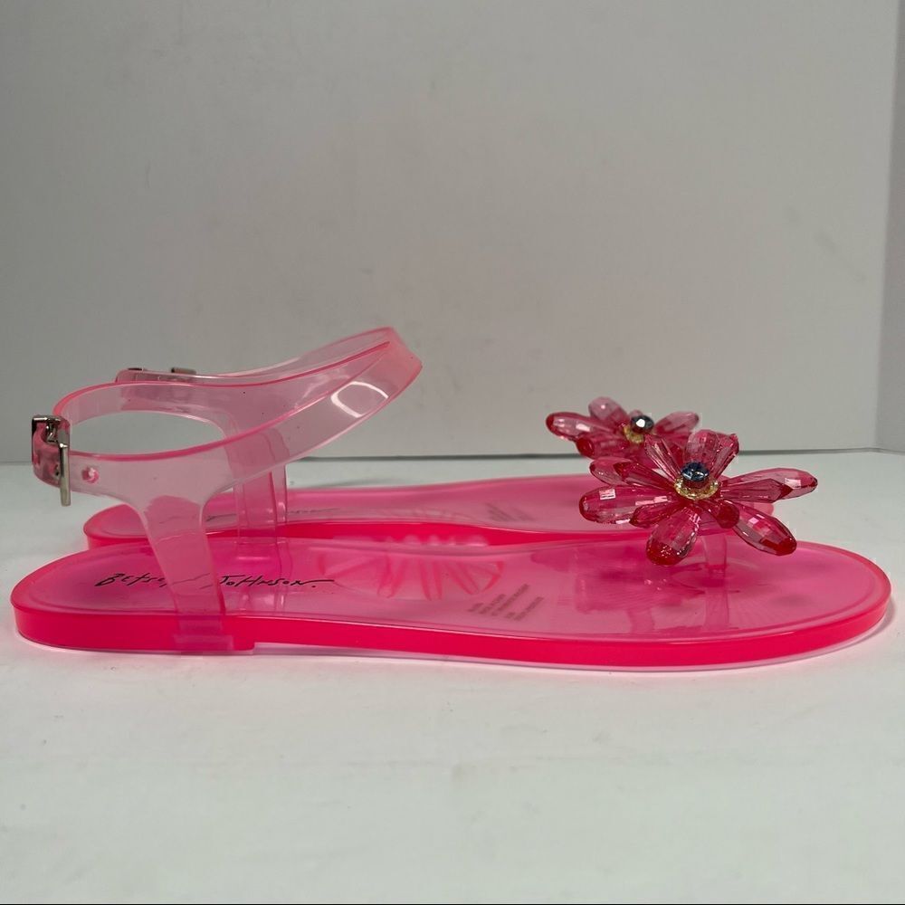 Betsey Johnson Sarai Jelly Daisy Sandals Pink Womens 9 - Picture 5 of 8